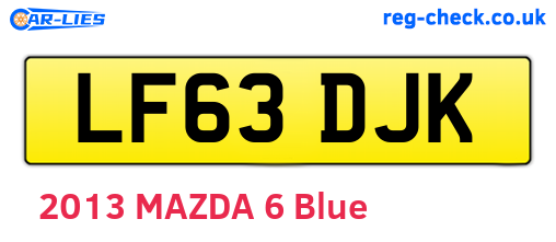 LF63DJK are the vehicle registration plates.