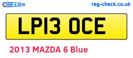 LP13OCE are the vehicle registration plates.