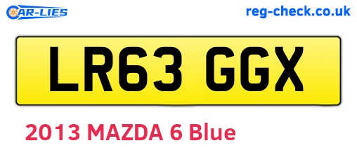 LR63GGX are the vehicle registration plates.