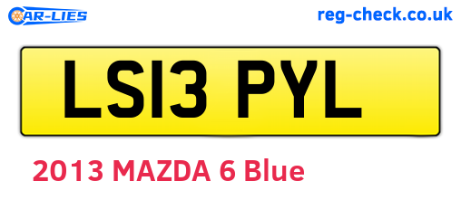 LS13PYL are the vehicle registration plates.