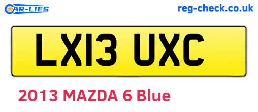 LX13UXC are the vehicle registration plates.