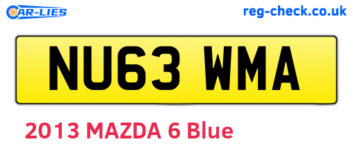 NU63WMA are the vehicle registration plates.