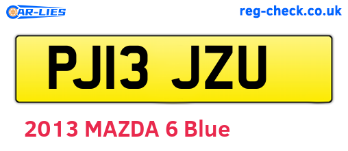 PJ13JZU are the vehicle registration plates.