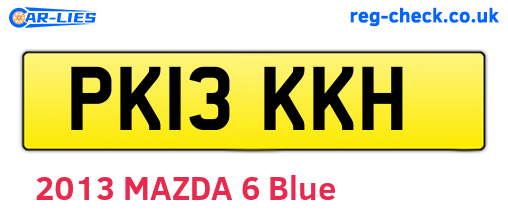 PK13KKH are the vehicle registration plates.