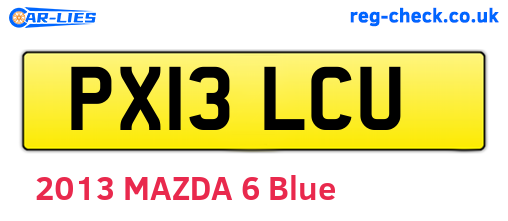 PX13LCU are the vehicle registration plates.
