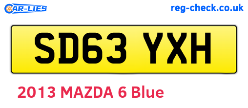 SD63YXH are the vehicle registration plates.