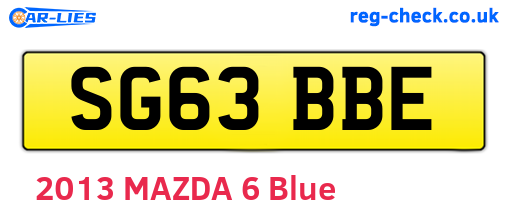 SG63BBE are the vehicle registration plates.
