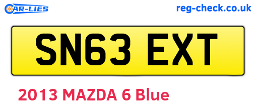 SN63EXT are the vehicle registration plates.