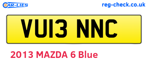 VU13NNC are the vehicle registration plates.
