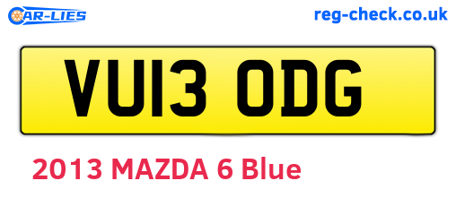 VU13ODG are the vehicle registration plates.