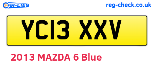 YC13XXV are the vehicle registration plates.
