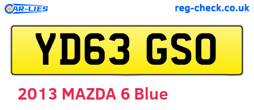 YD63GSO are the vehicle registration plates.