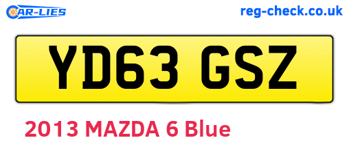 YD63GSZ are the vehicle registration plates.