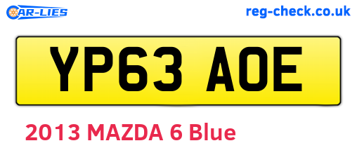 YP63AOE are the vehicle registration plates.