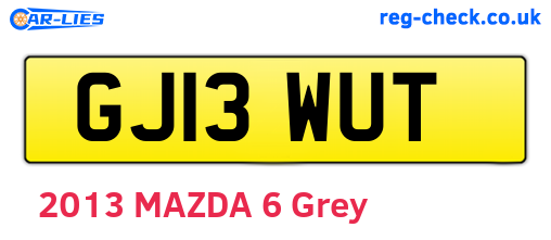 GJ13WUT are the vehicle registration plates.
