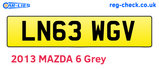 LN63WGV are the vehicle registration plates.