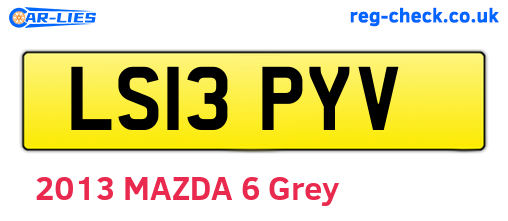 LS13PYV are the vehicle registration plates.
