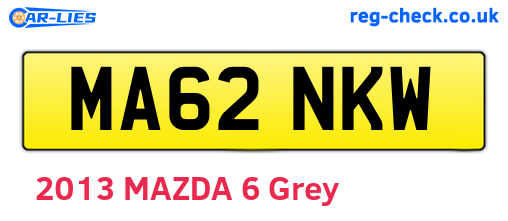 MA62NKW are the vehicle registration plates.