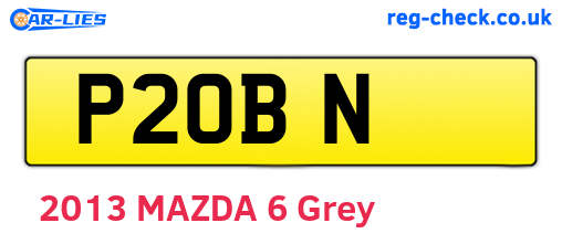 P2OBN are the vehicle registration plates.