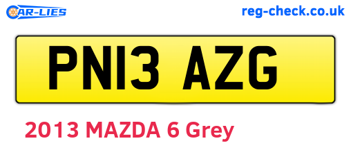 PN13AZG are the vehicle registration plates.