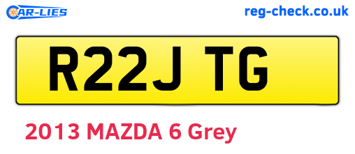 R22JTG are the vehicle registration plates.