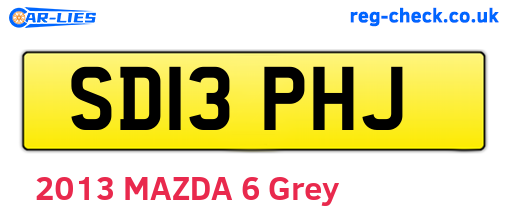 SD13PHJ are the vehicle registration plates.
