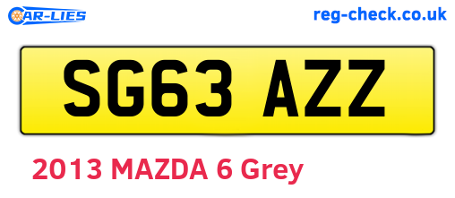 SG63AZZ are the vehicle registration plates.