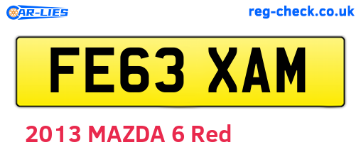 FE63XAM are the vehicle registration plates.