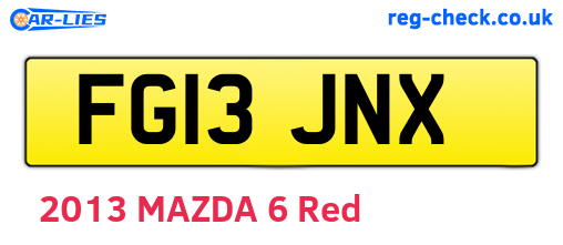 FG13JNX are the vehicle registration plates.
