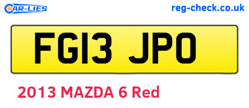 FG13JPO are the vehicle registration plates.