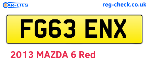 FG63ENX are the vehicle registration plates.