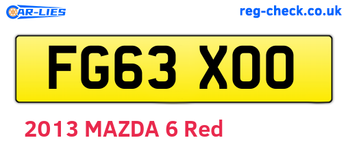 FG63XOO are the vehicle registration plates.