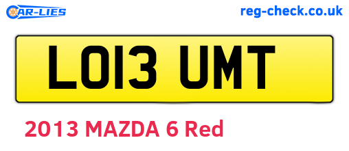LO13UMT are the vehicle registration plates.