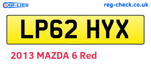 LP62HYX are the vehicle registration plates.
