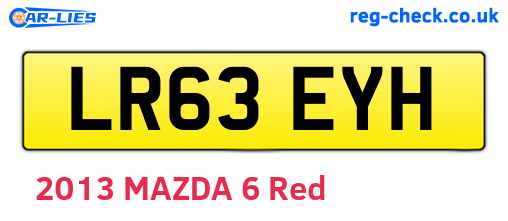 LR63EYH are the vehicle registration plates.