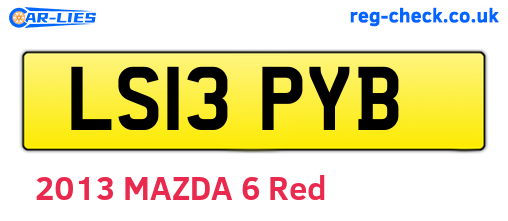 LS13PYB are the vehicle registration plates.