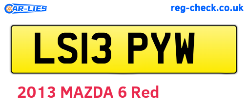 LS13PYW are the vehicle registration plates.