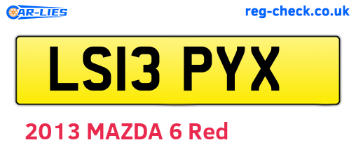 LS13PYX are the vehicle registration plates.