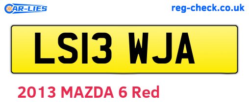 LS13WJA are the vehicle registration plates.