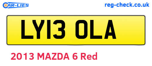 LY13OLA are the vehicle registration plates.