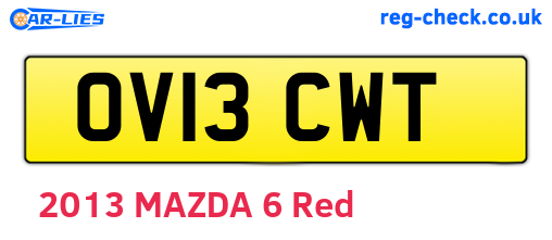OV13CWT are the vehicle registration plates.
