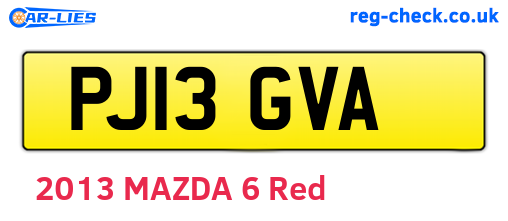 PJ13GVA are the vehicle registration plates.