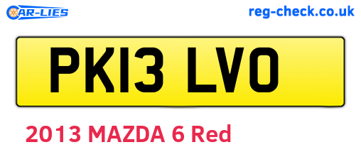 PK13LVO are the vehicle registration plates.