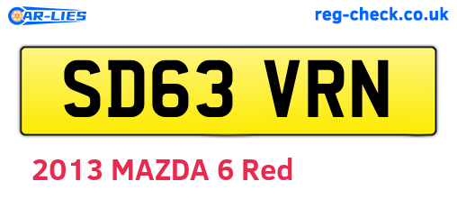SD63VRN are the vehicle registration plates.