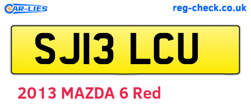 SJ13LCU are the vehicle registration plates.