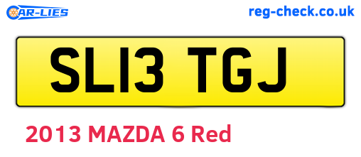 SL13TGJ are the vehicle registration plates.