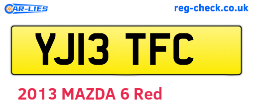 YJ13TFC are the vehicle registration plates.