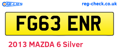 FG63ENR are the vehicle registration plates.