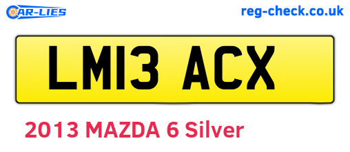 LM13ACX are the vehicle registration plates.