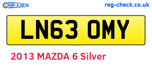 LN63OMY are the vehicle registration plates.